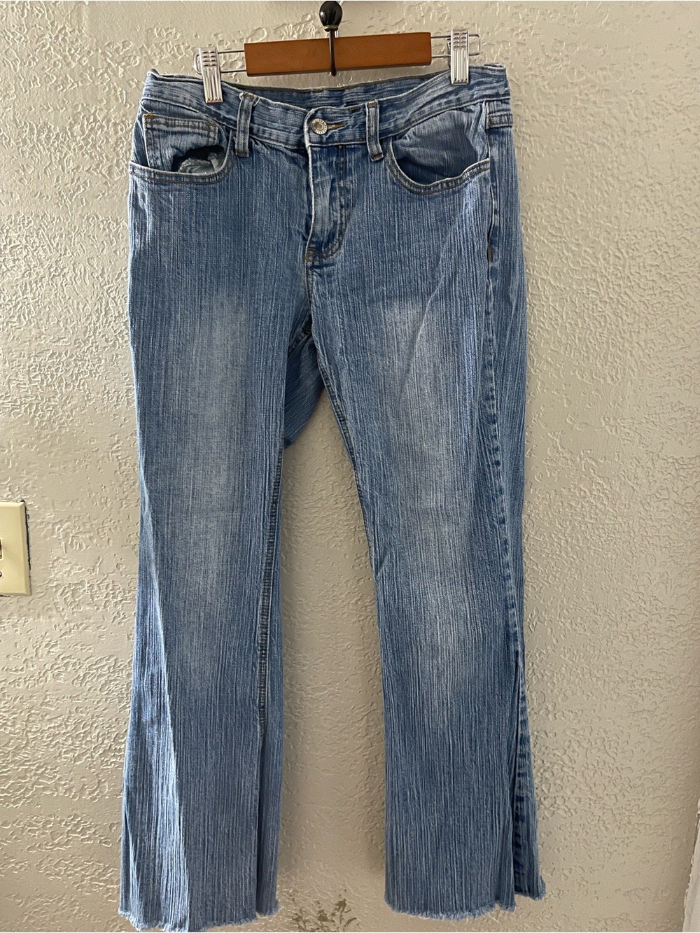 J.Galt Women’s Light Blue Wide-Leg Flare Jeans - Casual Everyday Small